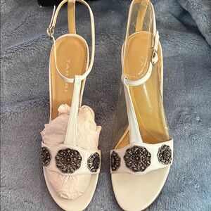 Tahari White Women's Sandals with Embellishments